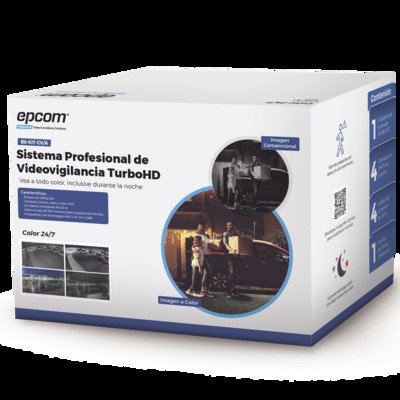 Kit TurboHD 1080p / DVR 4 Canales / 4 Cámaras Bala ColorVu con Microfono Integrado / Fuente de Poder / Accesorios de Instalación