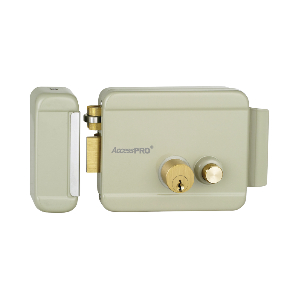 Cerradura Eléctrica con Botón de Salida / Incluye Llave / Exterior / Izquierda