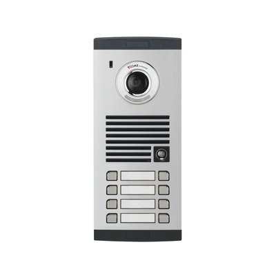 Frente de calle para 8 Apartamentos, compatible con monitores de 4 hilos, expandible a 20 o 32 deptos.