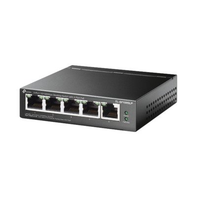Switch PoE no Administrable de escritorio / 5 puertos 10/100 Mbps / 4 puertos PoE af / Presupuesto 41 W / Modo extensor PoE hasta 250 metros / Calidad video prioritaria