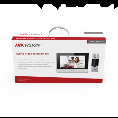 Kit de Videoportero Analógico / IP a 4 Hilos con Función de Llamada a App Hik-Connect / Monitor se Conecta a Internet por Cable o WiFi y por 4 Hilos al Frente de Calle / Expandible a Mas Equipos
